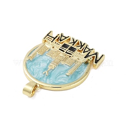 Pendenti smaltati in ottone placcato a cremagliera&nbsp;KK-H474-21G