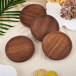 4 tapis de tasse en bois.&nbsp;AJEW-MB0001-18A