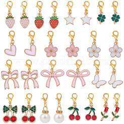 28pcs 14 estilos de aleación de esmalte colgante decoraciones&nbsp;HJEW-BM0001-26