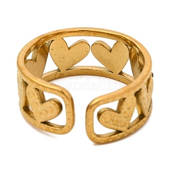 Offener Manschettenring aus 304 Edelstahl mit Strass für Damen&nbsp;RJEW-Q822-37G-02