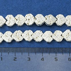 Brins de perles de pierre de lave naturelle galvanisées&nbsp;G-H303-A09-S01