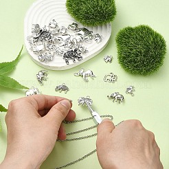 Pendenti con elefante in lega di stile tibetano da 30 pz 15 stili&nbsp;TIBEP-YW0001-83