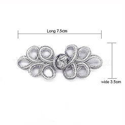 Geflecht stricken chinesische Knotenverschluss Cheongsam Froschknöpfe&nbsp;BUTT-WH0014-22