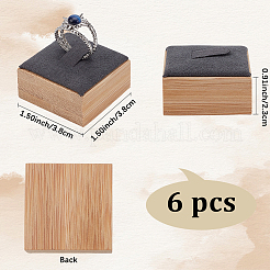 Quadratische Präsentationsständer aus Holz für einzelne Ringe&nbsp;RDIS-WH20001-01