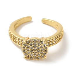 Bague de manchette en zircone cubique transparente micro pavée de laiton placage en rack&nbsp;RJEW-P104-05G