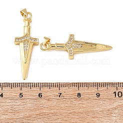 Pendentifs avec zircon cubiques à micro-pavés en laiton&nbsp;KK-C143-02G