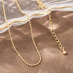 Collares de cadena de bolas de latón de 1 mm para mujer&nbsp;NJEW-Q351-01G