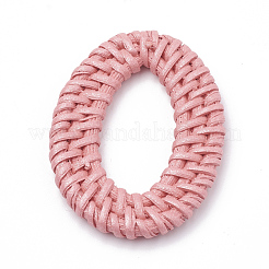 Anelli di collegamento intrecciati a mano verniciati a bastoncino / rattan&nbsp;X-WOVE-N007-04D
