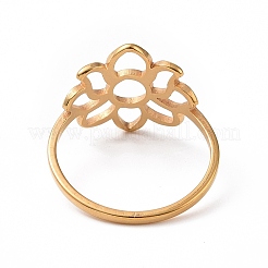 Anello a forma di fiore in acciaio inossidabile placcato ionico (ip) 201&nbsp;RJEW-J051-32G