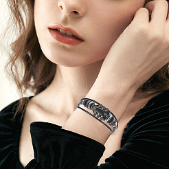 2 bracciale in lega e cordino in pelle di 2 colori per uomo e donna&nbsp;BJEW-CL0001-57