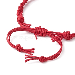 Fabrication de bracelets en macramé en coton ciré tressé réglable&nbsp;BJEW-JB09698-02