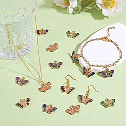 25 Stück 5 Stile Legierung Emaille Anhänger Farbverlauf Bicolor Schmetterling DIY Ohrringe Schlüsselanhänger Anhänger Zubehör Materialien&nbsp;JX595A