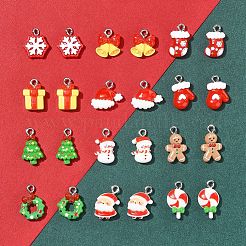 24 pièces 12 styles pendentifs en résine opaque sur le thème de noël&nbsp;RESI-FS0001-86A