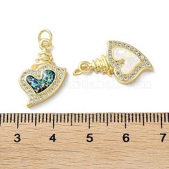 Valentinstag Messing Micro Pave klare Zirkonia Anhänger&nbsp;KK-C045-34G