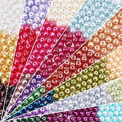 Perle tonde di perle di vetro tinte ecologiche&nbsp;HY-PH0011-01-6mm