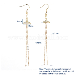 Boucles d'oreilles en laiton queue de baleine&nbsp;EJEW-JE03951