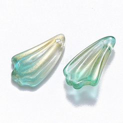 Zweifarbige transparente sprühlackierte Glasanhänger&nbsp;GLAA-T016-24B