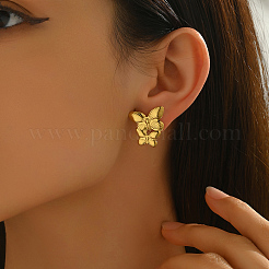 Boucles d'oreilles papillon stud en acier inoxydable&nbsp;TM3279
