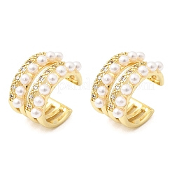 Boucles d'oreilles manchette en laiton zircon cubique transparent&nbsp;EJEW-C186-01C-G