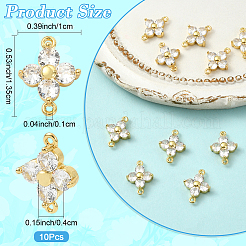 10 Stück Messing Pavé Zirkonia Verbinder Charms&nbsp;CU-YWFE3C-01