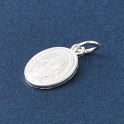 999 ovales Feinsilber mit Anhängern einer Jungfrauen-Medaille mit Biegeringen&nbsp;STER-C006-01S