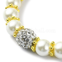 Braccialetti con perline di finte perle di vetro da donna&nbsp;BJEW-JB10034-01