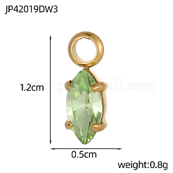 Ciondoli in strass in acciaio inossidabile 304&nbsp;STAS-OY003-89G