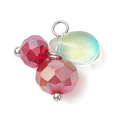 7 Stück 7 Farben galvanisierte Glasanhänger&nbsp;PALLOY-TA00299