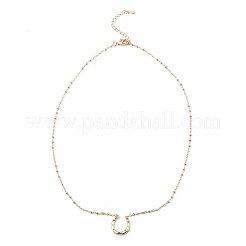 Collier pendentif en arc de zircone cubique coloré avec chaînes satellite en laiton pour femmes&nbsp;NJEW-Z018-01G