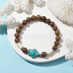 Braccialetti di turchese sintetico tartaruga da spiaggia&nbsp;BJEW-JB10303-02