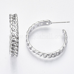 Boucles d'oreilles demi-créoles en laiton&nbsp;KK-R117-054P-NF
