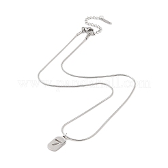 Colliers ovales en acier inoxydable 304 anti-ternissement avec pendentif creux 7&nbsp;NJEW-N055-04P