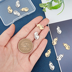 12 Stück 2 Farben 304 Edelstahlanhänger&nbsp;STAS-UN0027-59