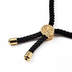 Verstellbare Nylon Twisted Cord Slider Armbänder Sets&nbsp;BJEW-JB05322