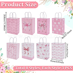 24 stücke 8 arten bowknot muster papier geschenk tragetaschen&nbsp;CARB-UN0001-01