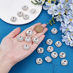 20 Stück Messing mit Glas-Strass zum Aufnähen&nbsp;FIND-OC0013-69