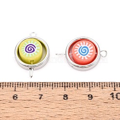 Polymerclay-Perlen mit CCB-Kunststoffrahmen-Verbinderanhängern&nbsp;CLAY-T022-35M-03