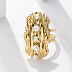 Anelli con polsino in acciaio inossidabile 304 per donna&nbsp;RJEW-D302-02G-06