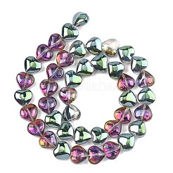 Collier de perles de verre transparent électroplaqué&nbsp;EGLA-A045-01-HP03