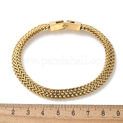 Pulseras de cadena de trigo de acero inoxidable 304 para mujeres y hombres.&nbsp;STAS-N117-02G