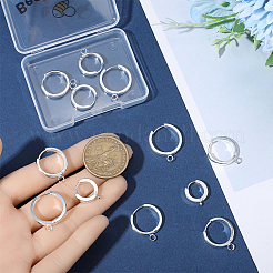16 pièce 4 styles 201 boucles d'oreilles créoles en acier inoxydable&nbsp;STAS-BBC0008-37S