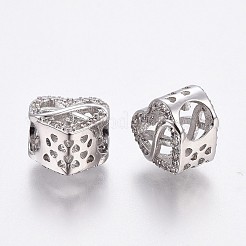 Messing Mikro ebnen Zirkonia European Beads&nbsp;OPDL-P001-16