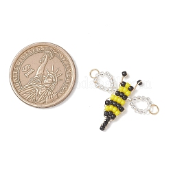 Verbindungsanhänger aus Glasperlen in Bienenform&nbsp;PALLOY-MZ01221