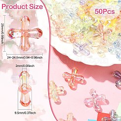 50 Stück transparente Acrylperlen mit UV-Beschichtung&nbsp;MACR-CJ0002-21