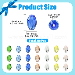 210pcs 7 Farben transparente Glasperlen&nbsp;GL-YW9D8D-02