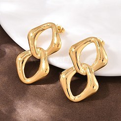Boucles d'oreilles à tige rectangulaires en acier inoxydable 304&nbsp;EJEW-I320-14G