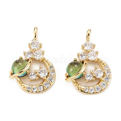 Pendentifs en verre de zircon cubique clair en laiton&nbsp;ZIRC-C024-21G