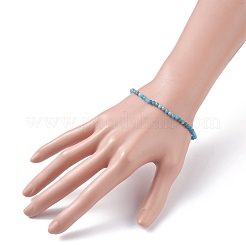 Bracciale elasticizzato con perline di apatite naturale da 3 mm per donna&nbsp;BJEW-JB07284-04