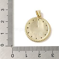 Colgantes de circonita cúbica con micropavé de esmalte de latón&nbsp;KK-Z042-24G-01