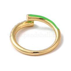 Anelli aperti da donna con placcatura in ottone e zirconi cubici&nbsp;RJEW-S407-04C